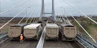 Teste de rezistență la Podul Hobanat FOTO: CJ Galați