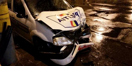 accident cu o masina de politie cluj foto